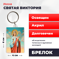  Освященная икона на брелке "Святая Виктория"